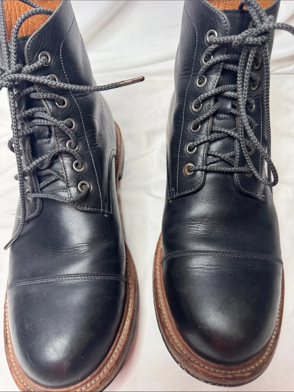 Ariat ATS Men’s Leather Black Lace Up Work Boots. Made In Mexico. Size 11.